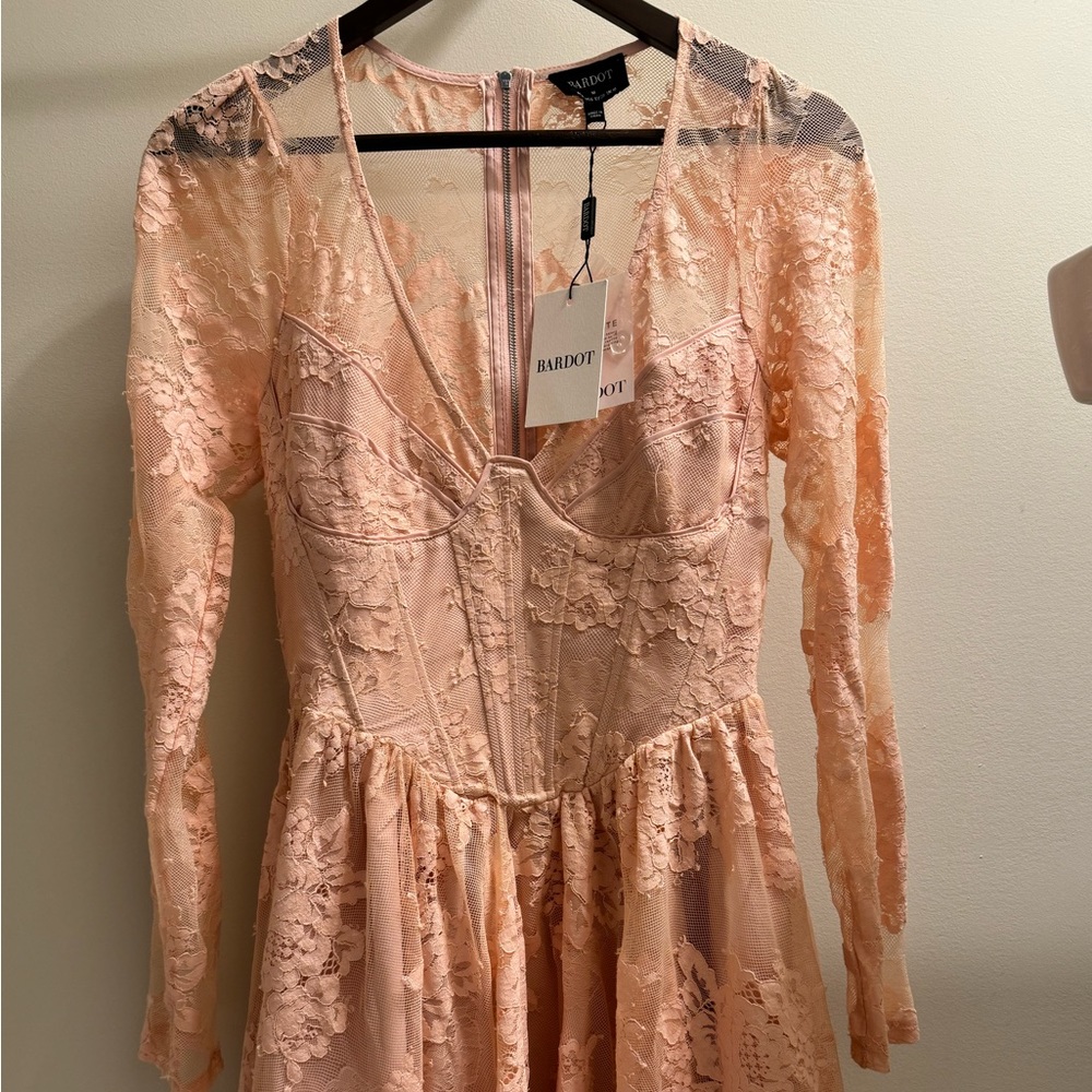 BARDOT Corset Dress In Soft Pink